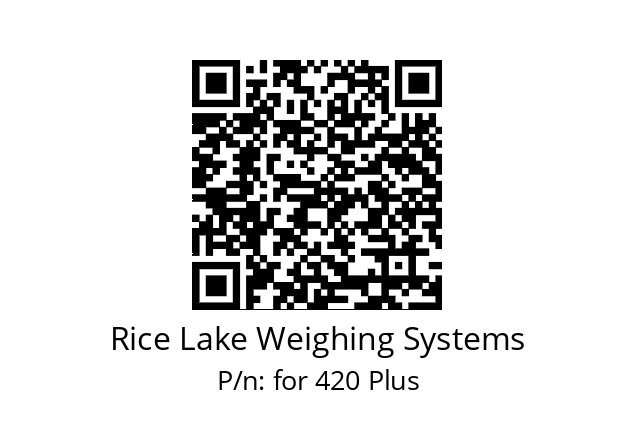   Rice Lake Weighing Systems for 420 Plus