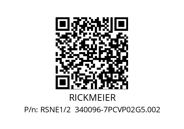   RICKMEIER RSNE1/2  340096-7PCVP02G5.002