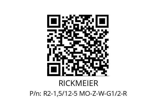   RICKMEIER R2-1,5/12-5 MO-Z-W-G1/2-R