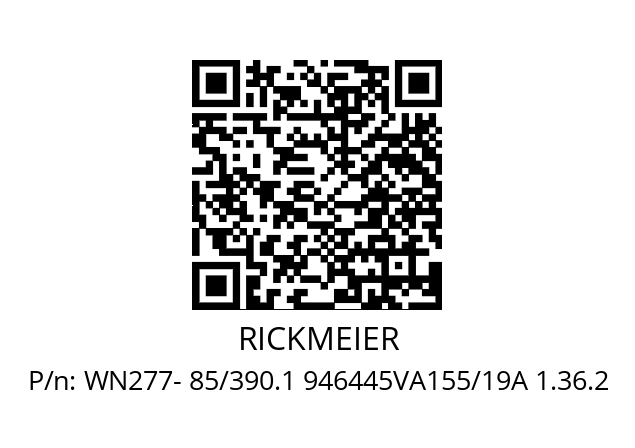   RICKMEIER WN277- 85/390.1 946445VA155/19A 1.36.2