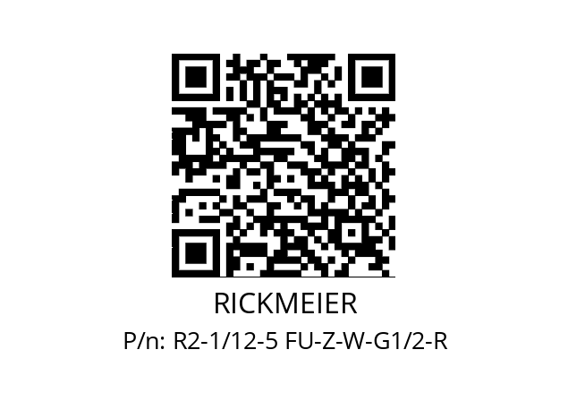   RICKMEIER R2-1/12-5 FU-Z-W-G1/2-R