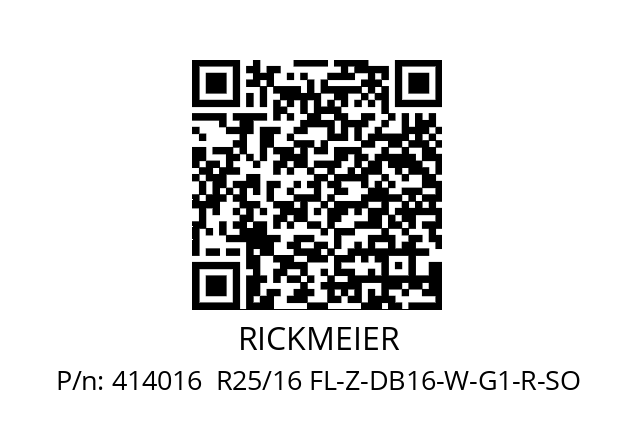   RICKMEIER 414016  R25/16 FL-Z-DB16-W-G1-R-SO