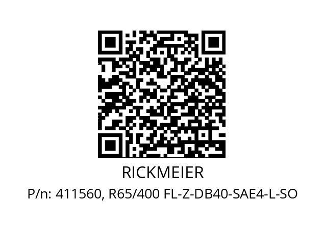   RICKMEIER 411560, R65/400 FL-Z-DB40-SAE4-L-SO