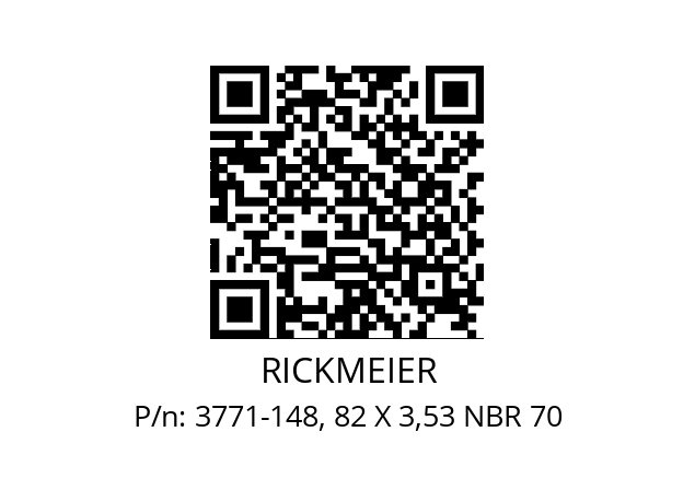   RICKMEIER 3771-148, 82 X 3,53 NBR 70