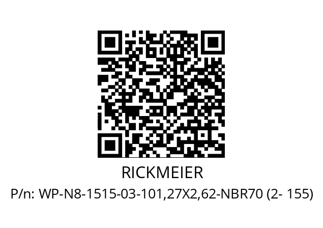   RICKMEIER WP-N8-1515-03-101,27X2,62-NBR70 (2- 155)