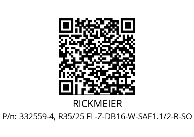   RICKMEIER 332559-4, R35/25 FL-Z-DB16-W-SAE1.1/2-R-SO