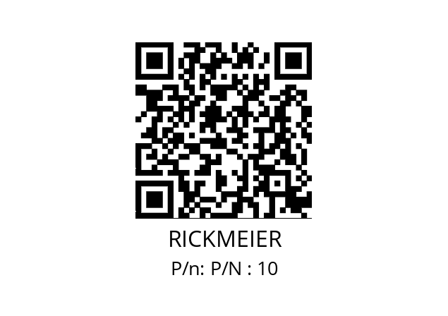   RICKMEIER P/N : 10