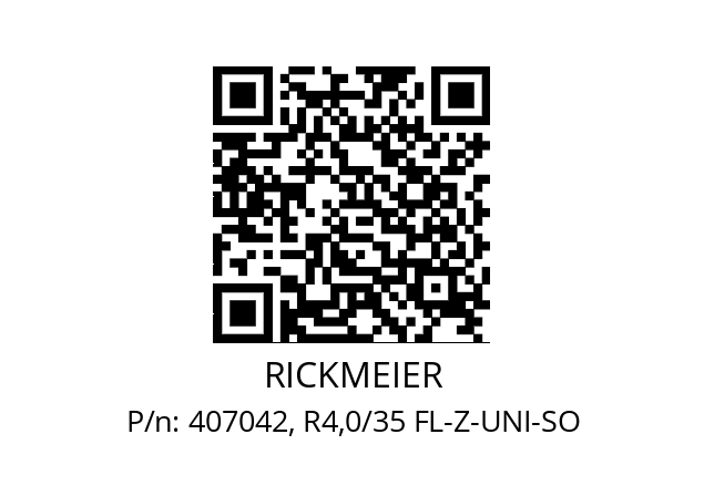   RICKMEIER 407042, R4,0/35 FL-Z-UNI-SO