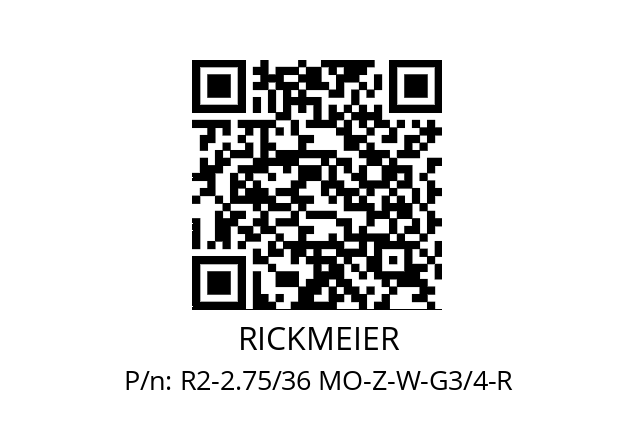   RICKMEIER R2-2.75/36 MO-Z-W-G3/4-R