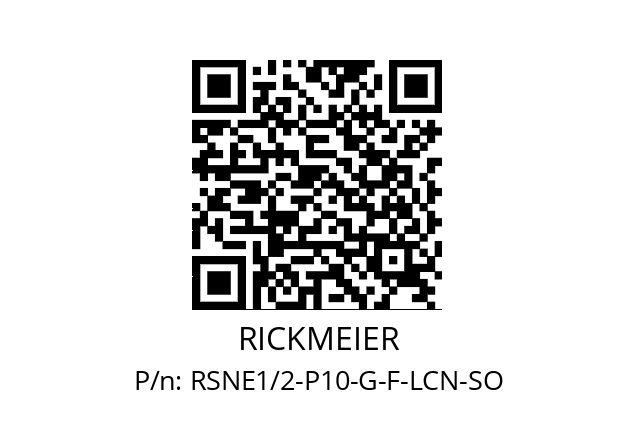   RICKMEIER RSNE1/2-P10-G-F-LCN-SO