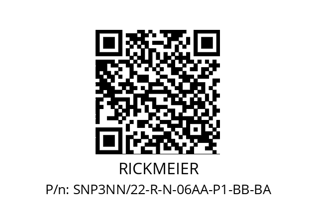   RICKMEIER SNP3NN/22-R-N-06AA-P1-BB-BA