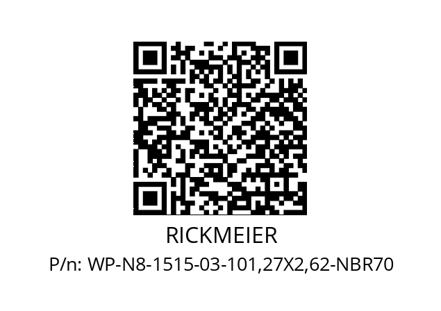   RICKMEIER WP-N8-1515-03-101,27X2,62-NBR70