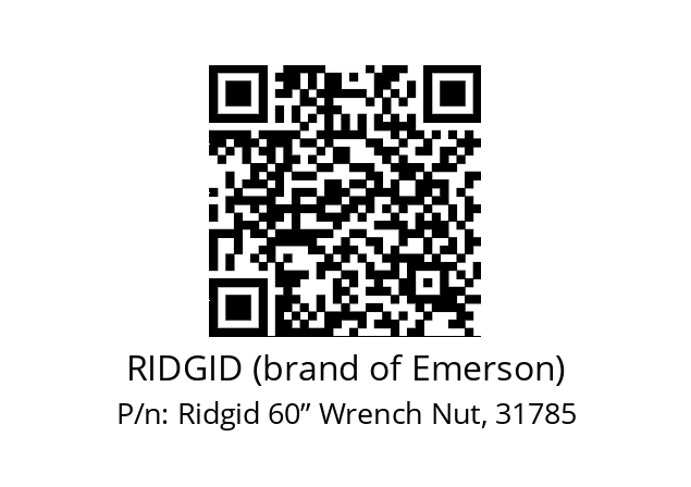   RIDGID (brand of Emerson) Ridgid 60” Wrench Nut, 31785