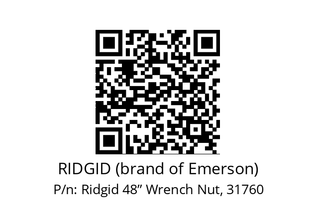   RIDGID (brand of Emerson) Ridgid 48” Wrench Nut, 31760