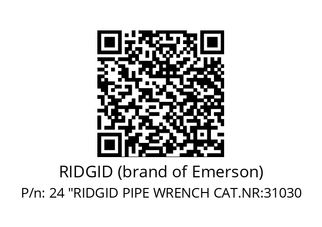   RIDGID (brand of Emerson) 24 "RIDGID PIPE WRENCH CAT.NR:31030