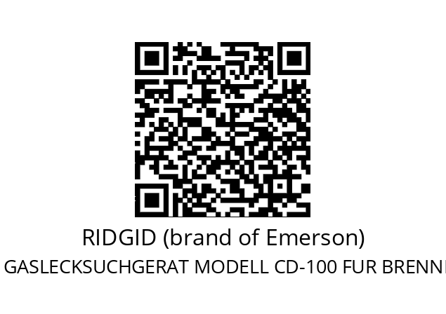   RIDGID (brand of Emerson) 36163 GASLECKSUCHGERAT MODELL CD-100 FUR BRENNBARE GASE