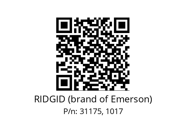   RIDGID (brand of Emerson) 31175, 1017