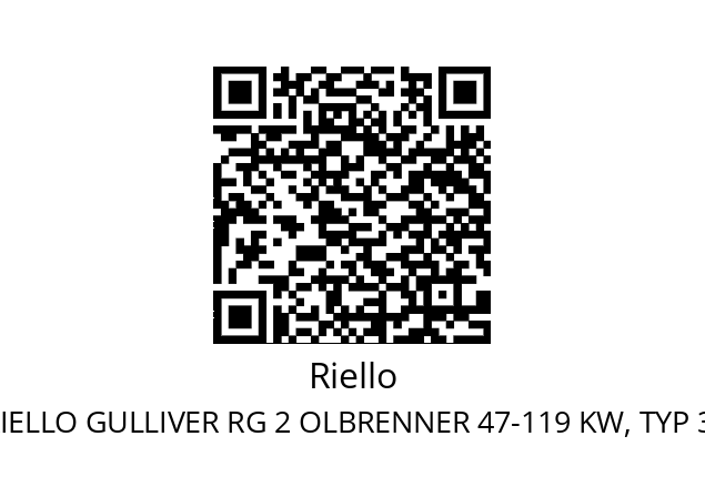   Riello RIELLO GULLIVER RG 2 OLBRENNER 47-119 KW, TYP 377 T1