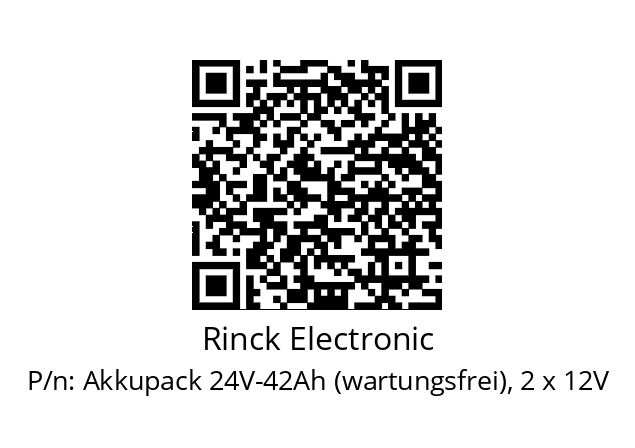   Rinck Electronic Akkupack 24V-42Ah (wartungsfrei), 2 x 12V