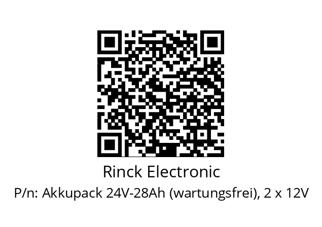   Rinck Electronic Akkupack 24V-28Ah (wartungsfrei), 2 x 12V