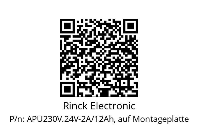   Rinck Electronic APU230V.24V-2A/12Ah, auf Montageplatte