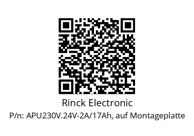   Rinck Electronic APU230V.24V-2A/17Ah, auf Montageplatte