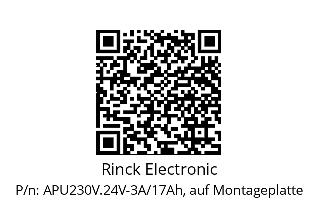   Rinck Electronic APU230V.24V-3A/17Ah, auf Montageplatte