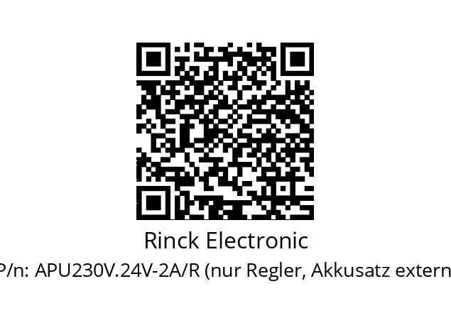   Rinck Electronic APU230V.24V-2A/R (nur Regler, Akkusatz extern)