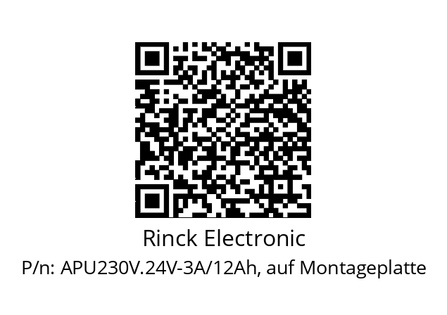   Rinck Electronic APU230V.24V-3A/12Ah, auf Montageplatte