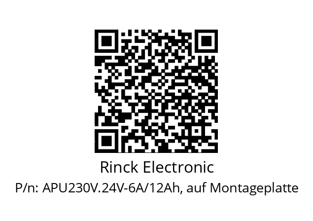   Rinck Electronic APU230V.24V-6A/12Ah, auf Montageplatte