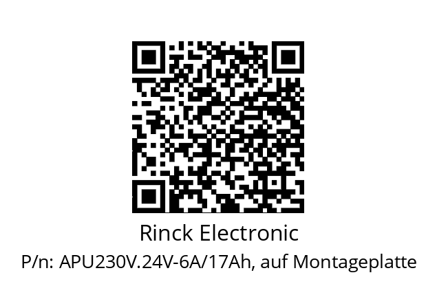   Rinck Electronic APU230V.24V-6A/17Ah, auf Montageplatte