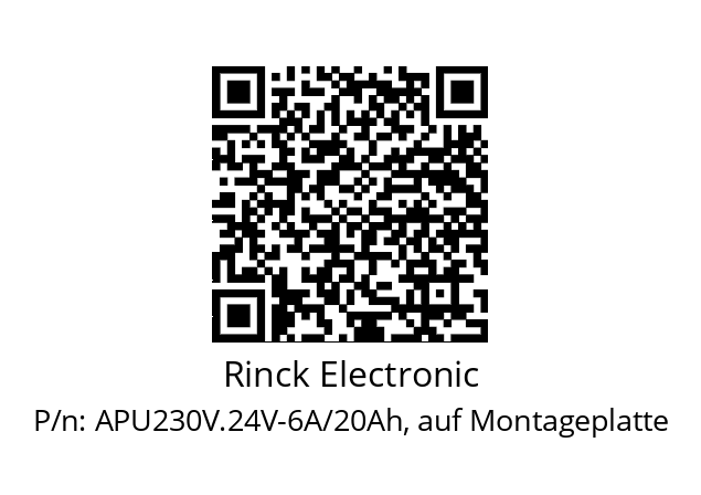   Rinck Electronic APU230V.24V-6A/20Ah, auf Montageplatte