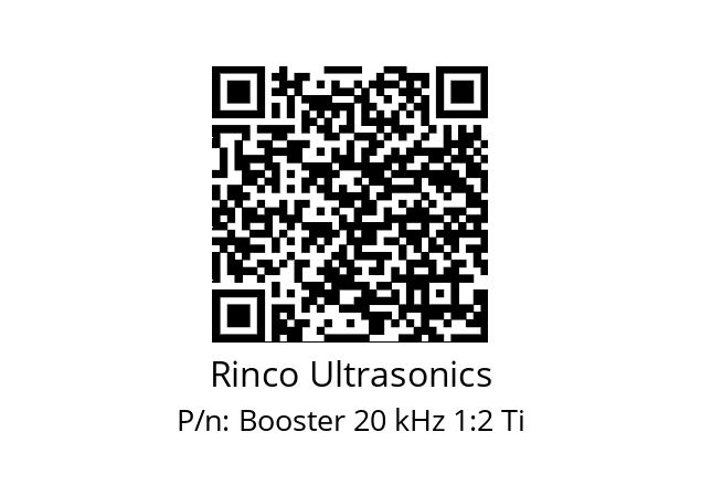   Rinco Ultrasonics Booster 20 kHz 1:2 Ti