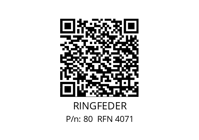   RINGFEDER 80  RFN 4071