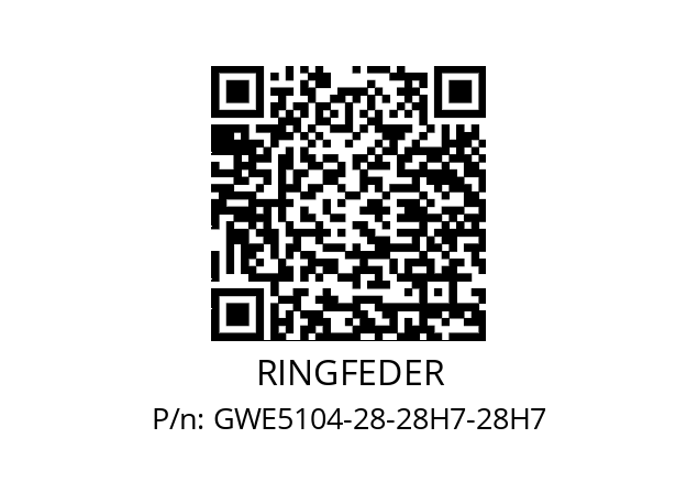   RINGFEDER GWE5104-28-28H7-28H7