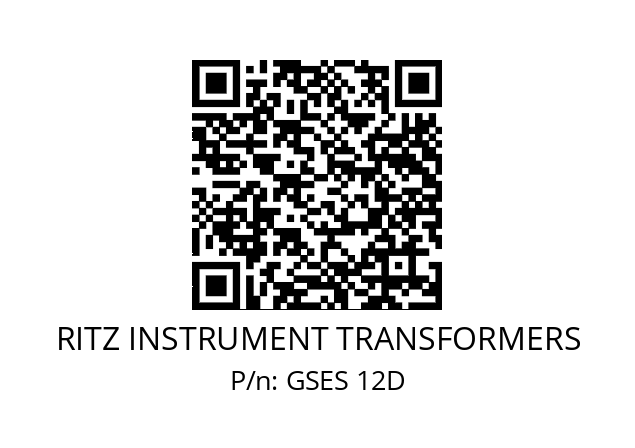   RITZ INSTRUMENT TRANSFORMERS GSES 12D