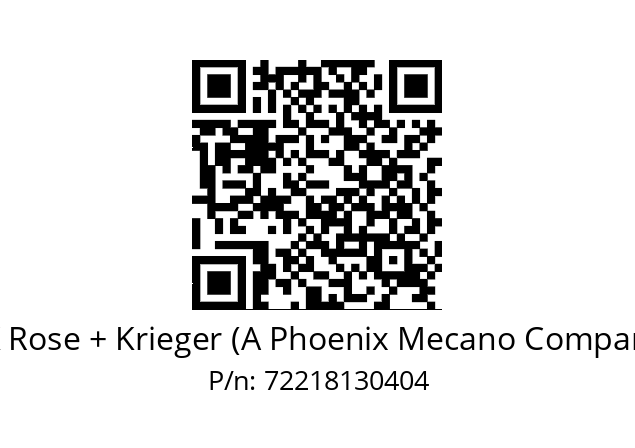   RK Rose + Krieger (A Phoenix Mecano Company) 72218130404