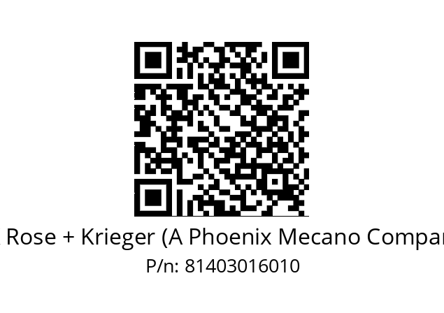   RK Rose + Krieger (A Phoenix Mecano Company) 81403016010