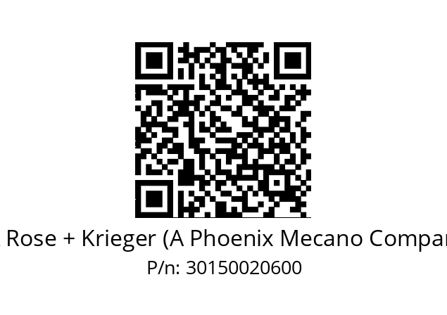   RK Rose + Krieger (A Phoenix Mecano Company) 30150020600