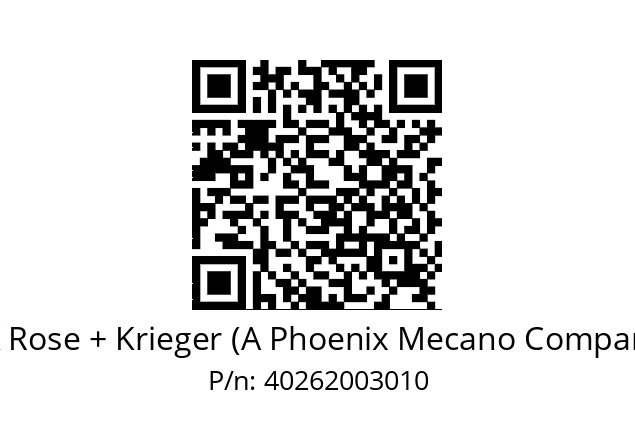   RK Rose + Krieger (A Phoenix Mecano Company) 40262003010