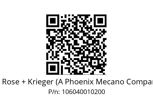   RK Rose + Krieger (A Phoenix Mecano Company) 106040010200