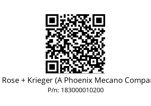   RK Rose + Krieger (A Phoenix Mecano Company) 183000010200