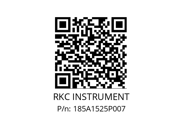   RKC INSTRUMENT 185A1525P007