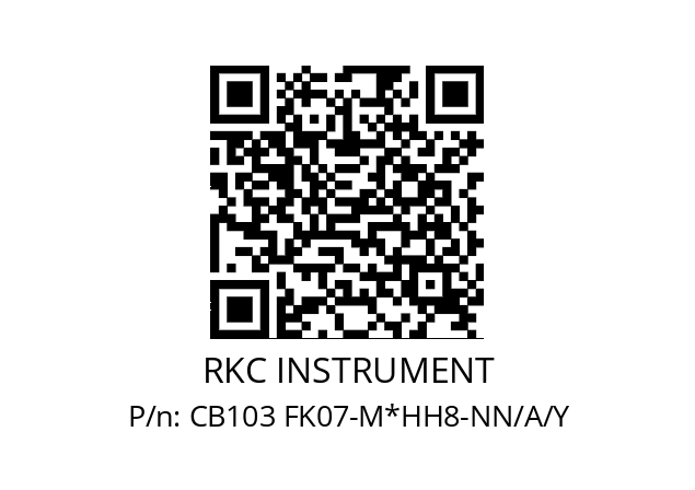   RKC INSTRUMENT CB103 FK07-M*HH8-NN/A/Y