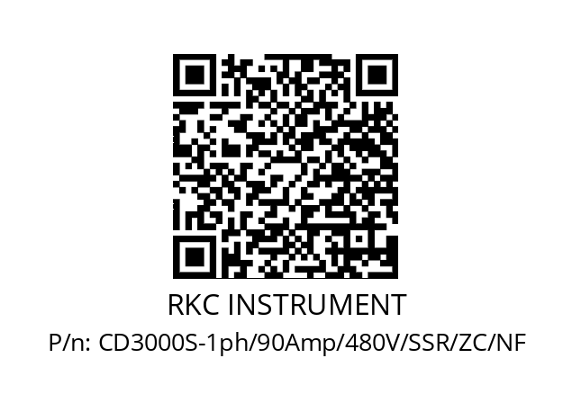   RKC INSTRUMENT CD3000S-1ph/90Amp/480V/SSR/ZC/NF