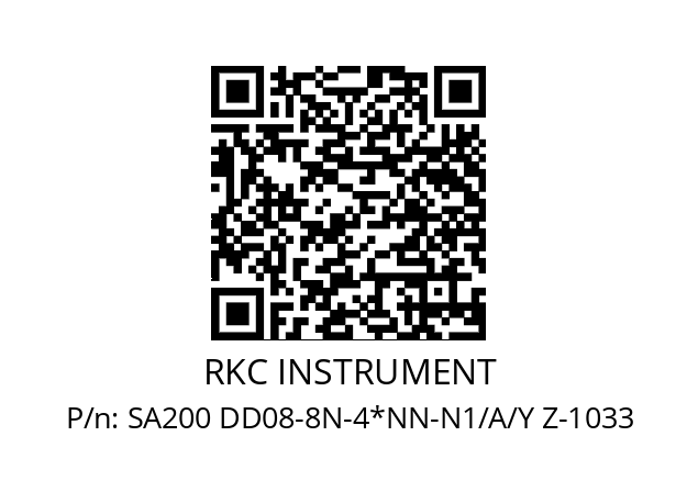   RKC INSTRUMENT SA200 DD08-8N-4*NN-N1/A/Y Z-1033