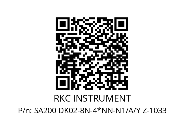   RKC INSTRUMENT SA200 DK02-8N-4*NN-N1/A/Y Z-1033