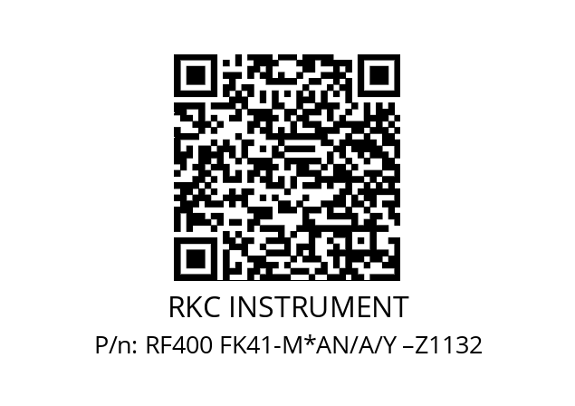   RKC INSTRUMENT RF400 FK41-M*AN/A/Y –Z1132