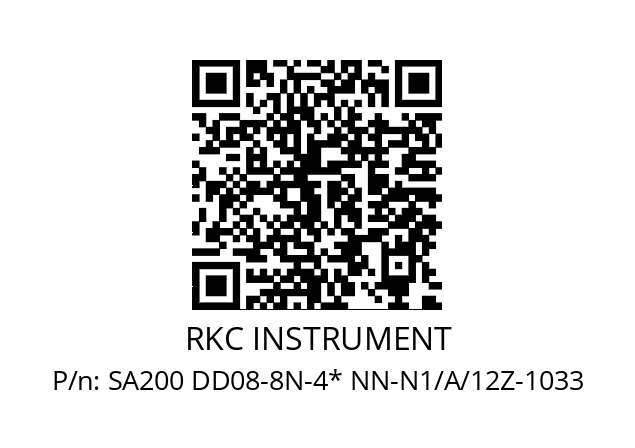   RKC INSTRUMENT SA200 DD08-8N-4* NN-N1/A/12Z-1033