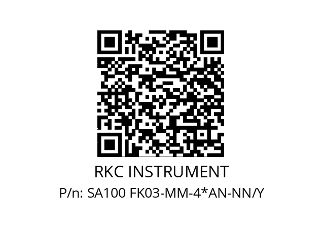   RKC INSTRUMENT SA100 FK03-MM-4*AN-NN/Y